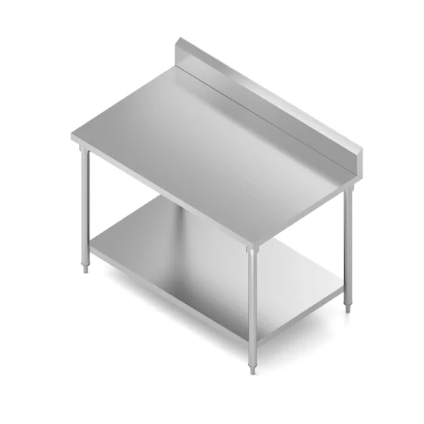 63 WORK TABLE WITH UNDERSHELF AND BACKSPLASH โต๊ะเตรียมพร้อมชั้นข้างใต้ 1 ชั้น และปีกหลัง
