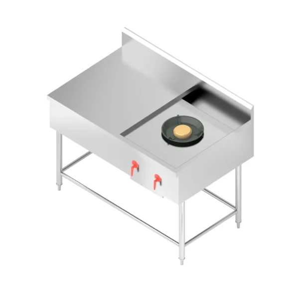 15 1-BURNER HIGH-PRESSURE THAI GAS RANGE WITH SIDE PREP SPACE เตาแก๊สแรงดันสูง 1 หัว มีที่พักด้านข้าง