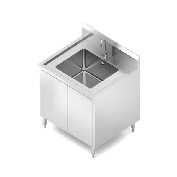 24 SINGLE SINK CABINET WITH BACKSPLASH ตู้ซิงค์ 1 หลุมแบบมีปีกหลังกันกระเด็น